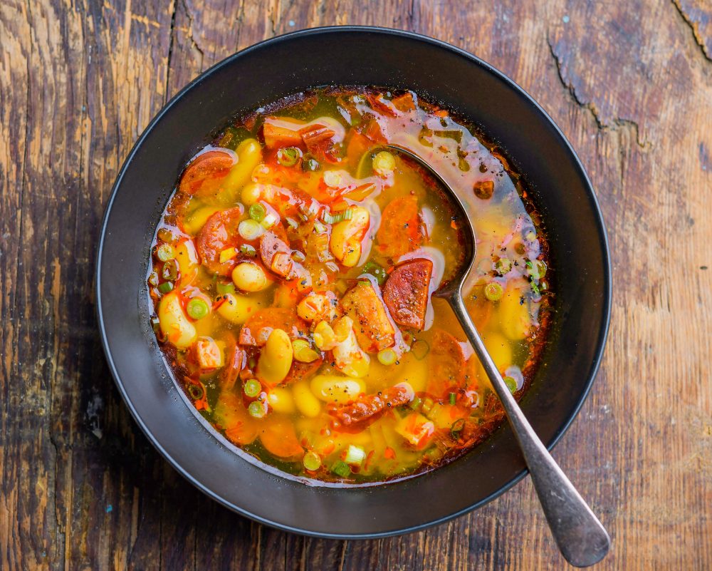 Spanish Chorizo Ham White Bean Stew