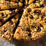 Almond Coconut Cherry Pistachio Cake
