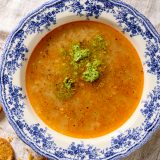 Caraway Soup Parsley Walnut Pesto