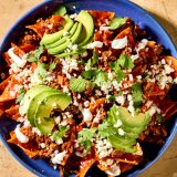 Chilaquiles with Salsa Roja and Chorizo