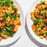 Fried White Beans Bacon Garlic Spinach