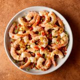 Hot Oil Flashed Garlic Ginger Shrimp