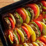 Lebanese Baked Kafta Potatoes Tomatoes