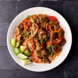 Mexican Cumin Spiced Beef Tomatoes Onion Peppers Puntas de Res a la Mexicana