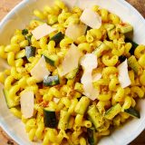 Pasta Zucchini Pancetta Saffron