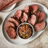 Porcini Rubbed Beef Tenderloin Roasted Portobello Mushrooms