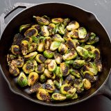 Skillet Charred Brussels Sprouts Garlic Anchovy Chili Cast Iron