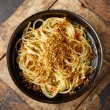 Spaghetti Garlic Walnut Breadcrumbs