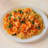Spaghetti Shrimp Tomatoes White Wine