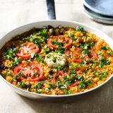 Spanish Baked Rice Chickpeas Potato Cilantro