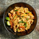 Thai Stir Fried Noodles Chicken Kuay Tiew Kua Gai
