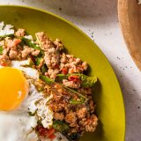 Thai Stir Fried Pork with Basil Chilies Garlic