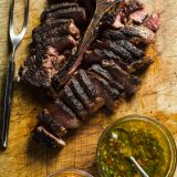 Cast iron seared thick cut porterhouse v