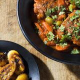 Chicken fricassee tomatoes potatoes carrots v