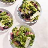 Escarole salad charred grapes apples blue cheese v