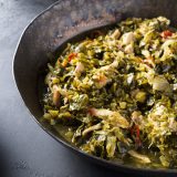 Liberian stewed greens chicken fresh chilies v