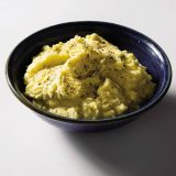 Mashed potatoes hummus tahini zaatar v