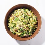Pasta peas pancetta gorgonzola