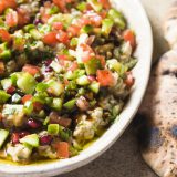 Tomato cucumber green chili salad