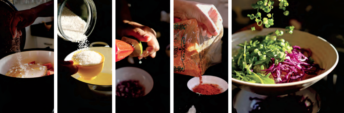 Maraq cad (Somali for clear soup) comes together in phases: While the broth simmers and the rice steams, the hot sauces and garnishes are readied.