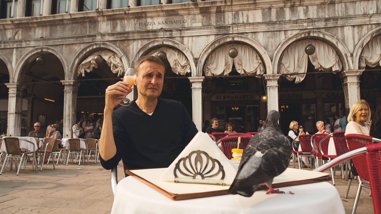 153 REV Somebody Feed Phil Philip and Pigeon on Table