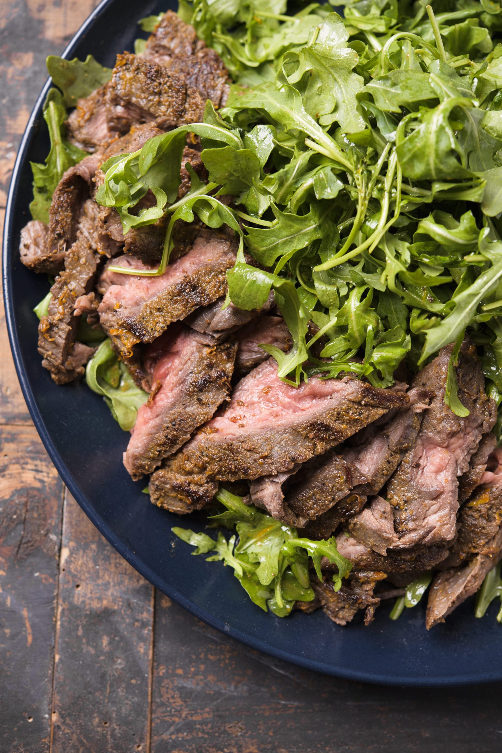 Coriander-Orange Skirt Steak with Arugula V