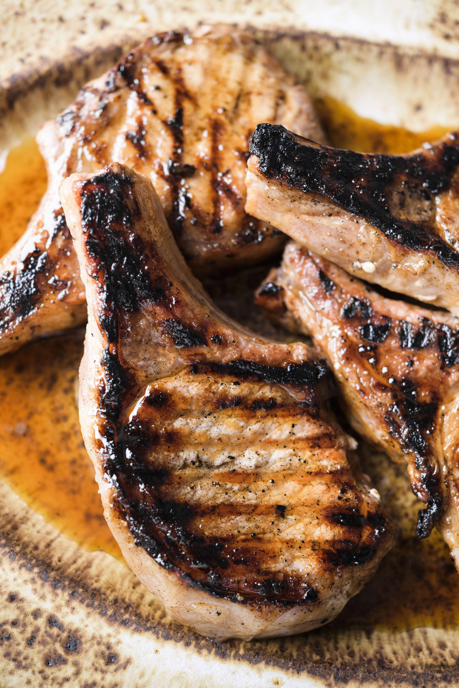 Grill-Smoked Pork Chops with Brown Sugar and Cider Vinegar Gastrique V
