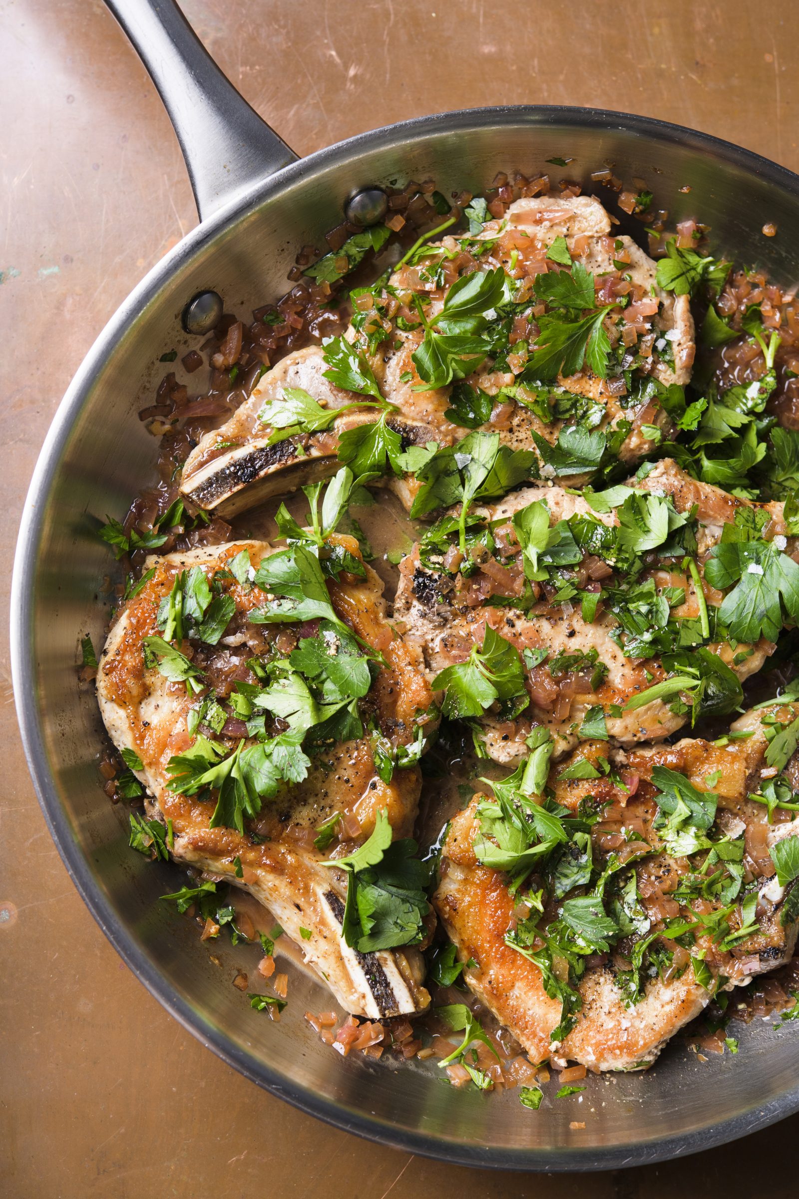 italian-sweet-sour-pork-chops-dinner-pan-sauce-seared
