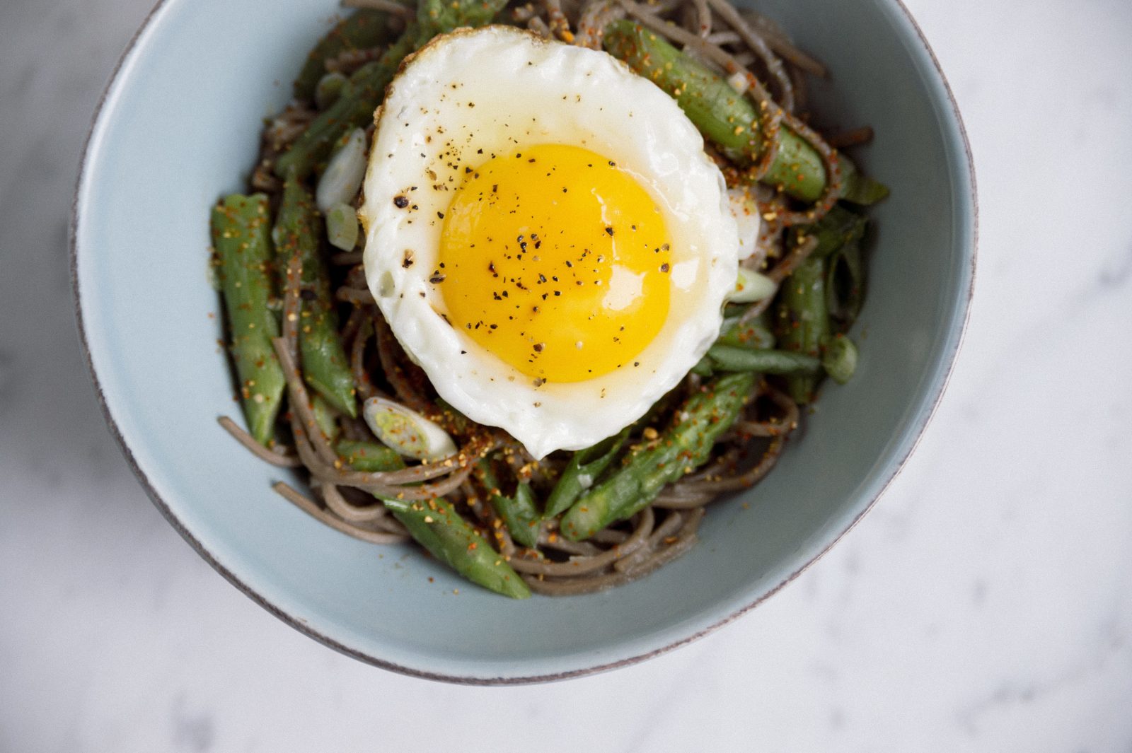 Soba with Miso Butter and Asparagus Hero Image