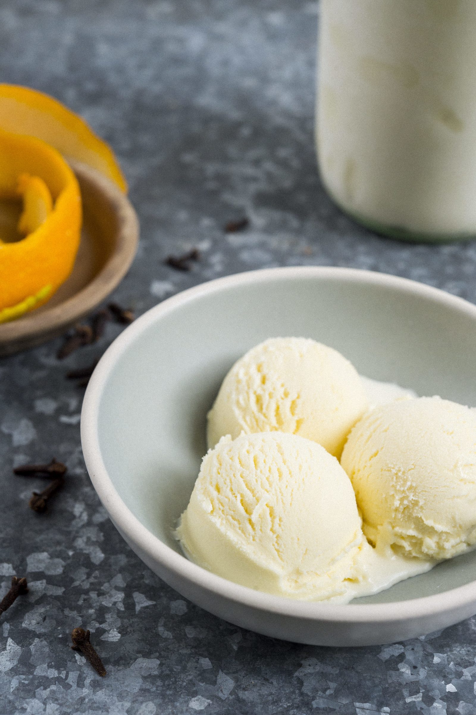 Orange-Clove Crème Fraîche Ice Cream