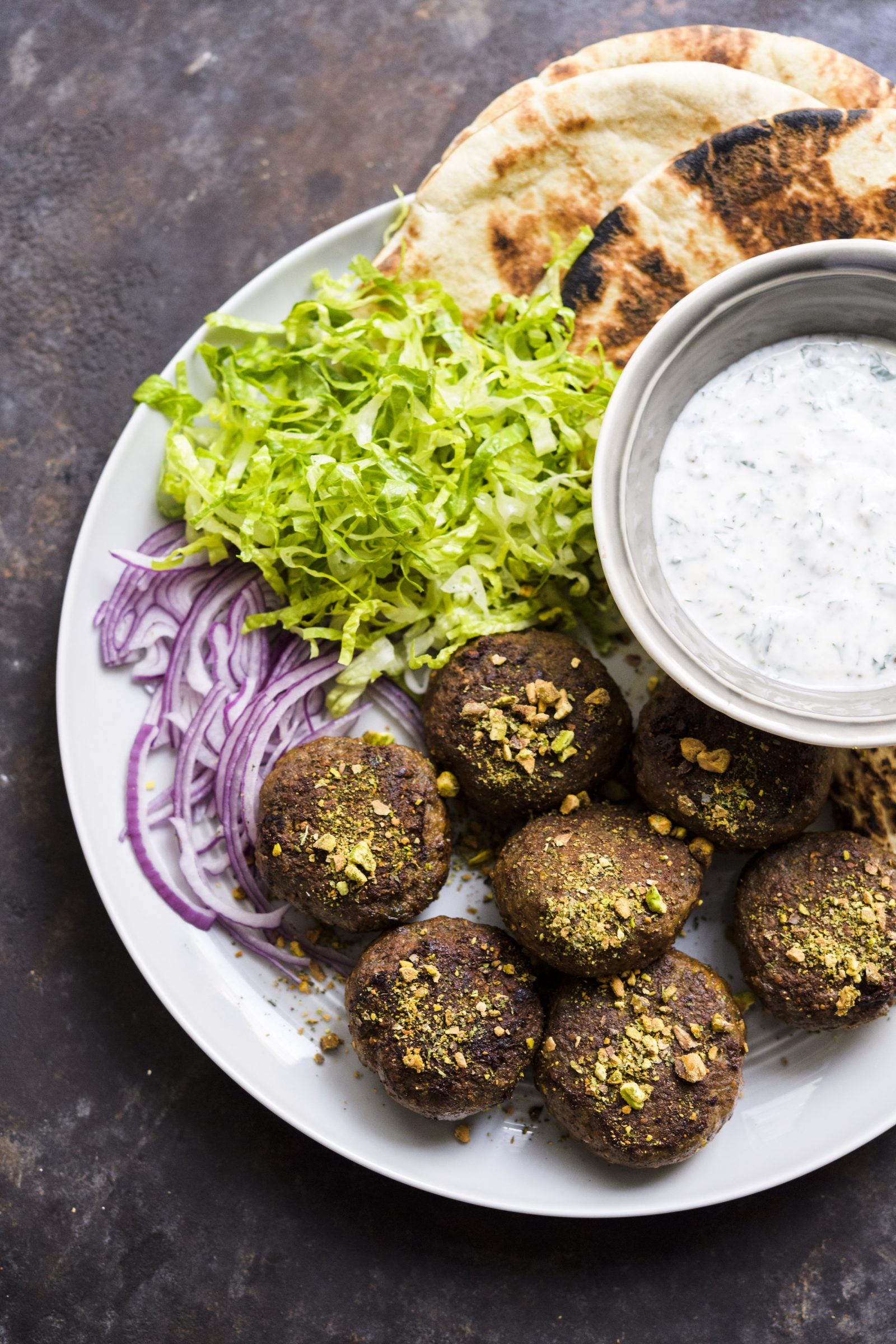 Pistachio-Mint Beef Kofta