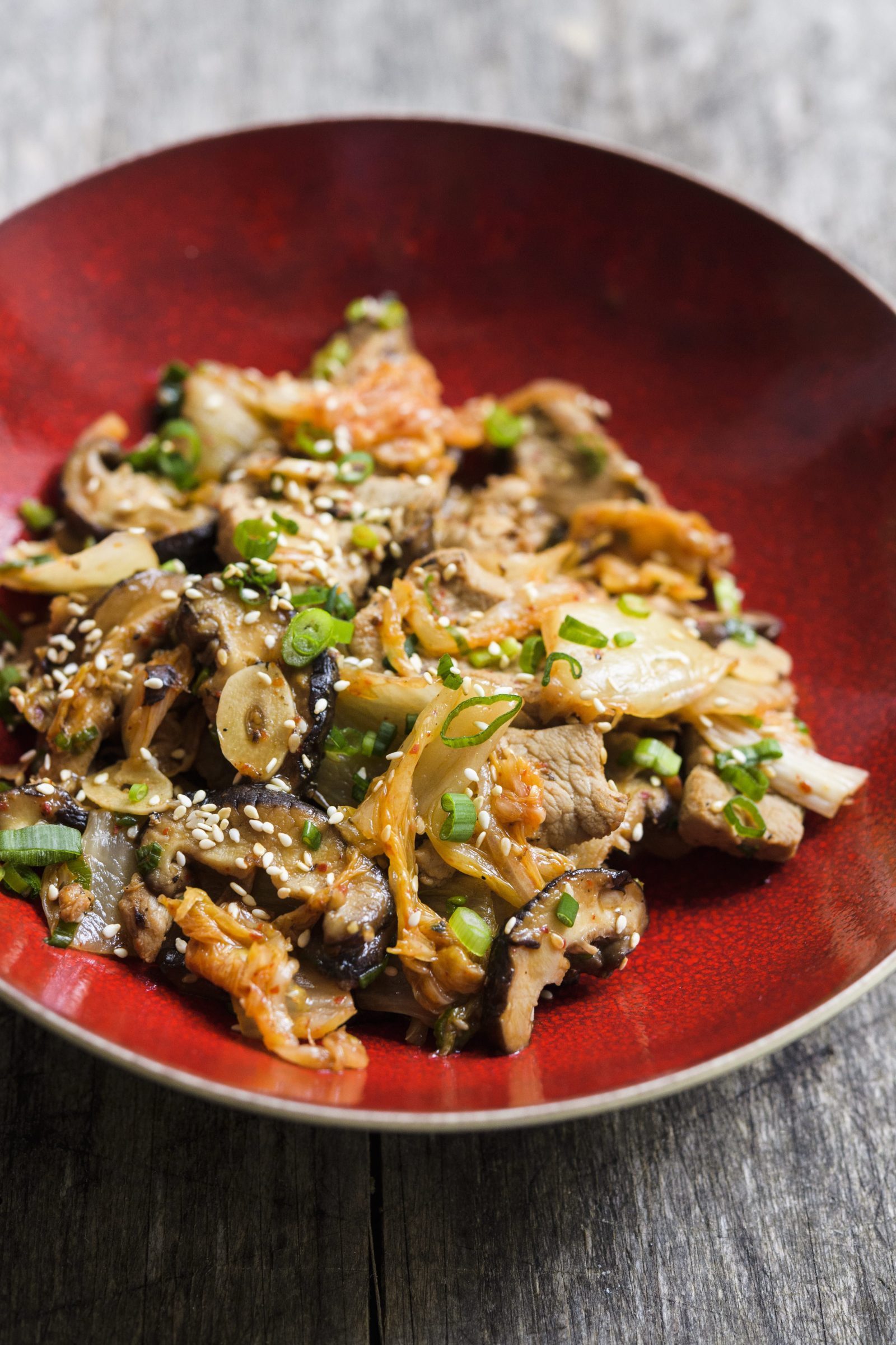 Sesame Stir-Fried Pork with Shiitakes