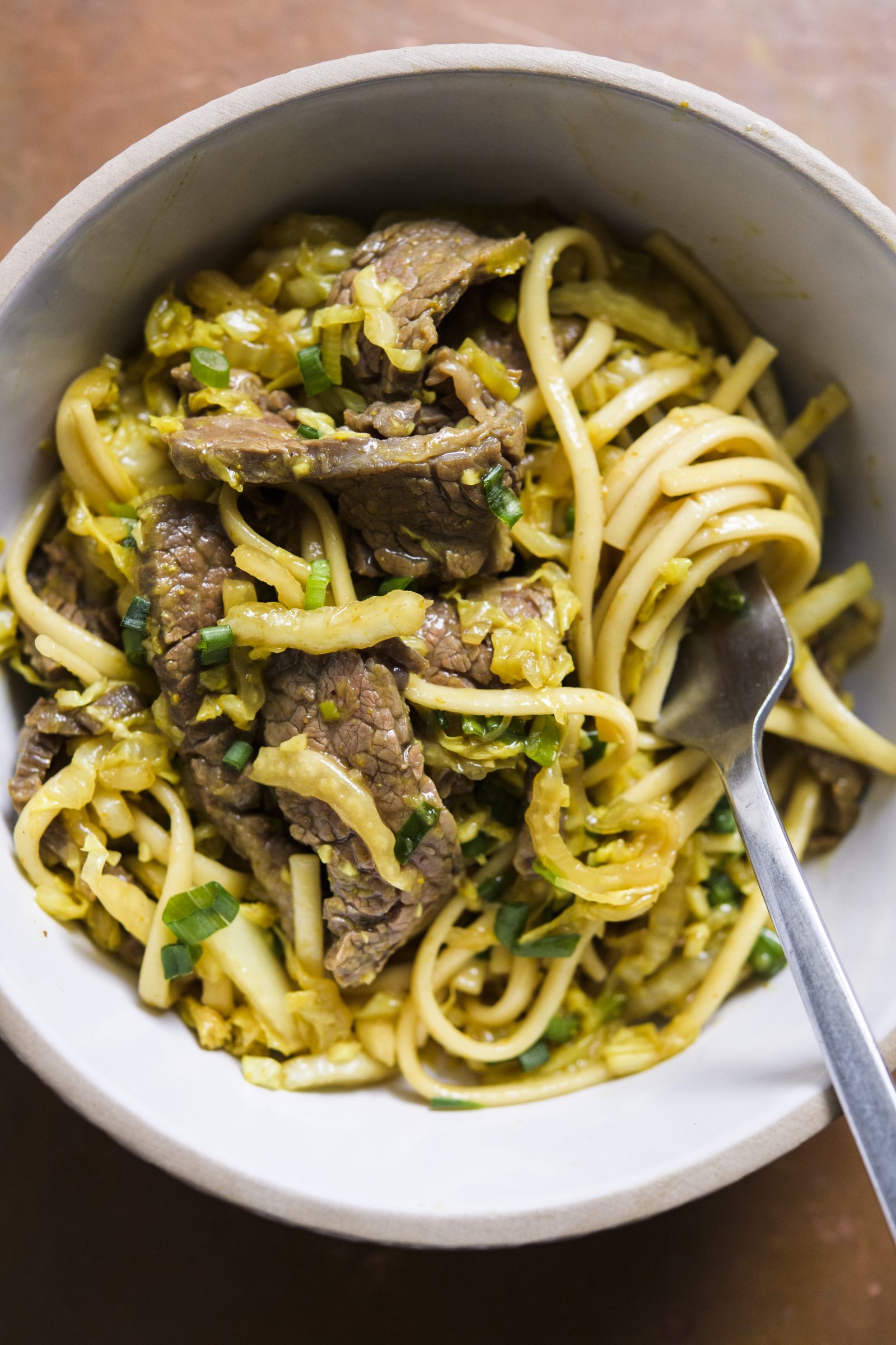 Tibetan Curried Noodles with Beef and Cabbage