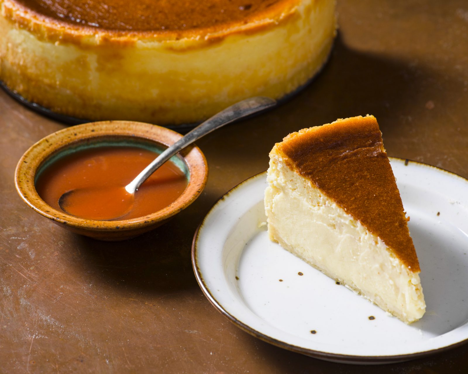 Triple creme cheesecake guava sauce h