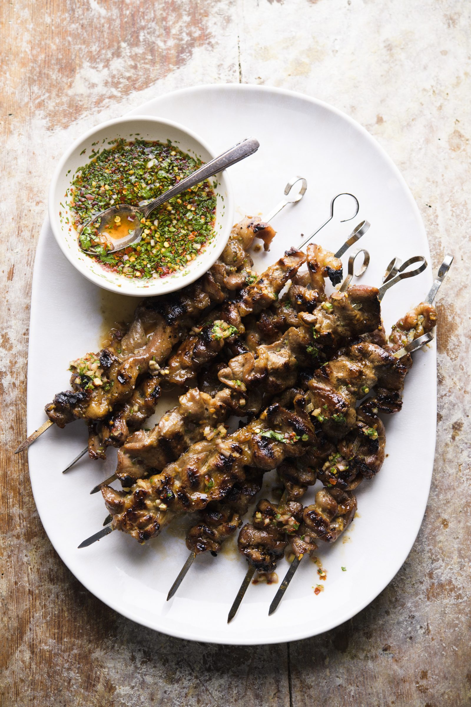 thai-chili-lime-sauce-jaew-skewers-barbeque-pork