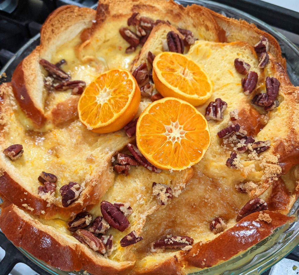 2 MB Baked Eggnog Challah and Clemetine French Toast