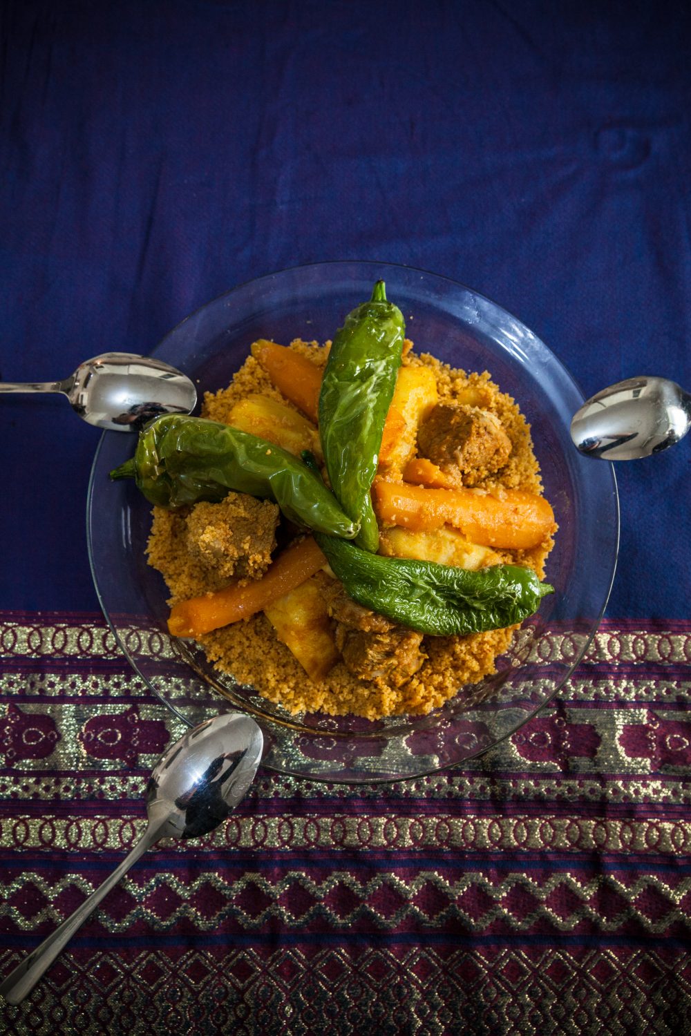 Fried chilies are a common couscous topping.