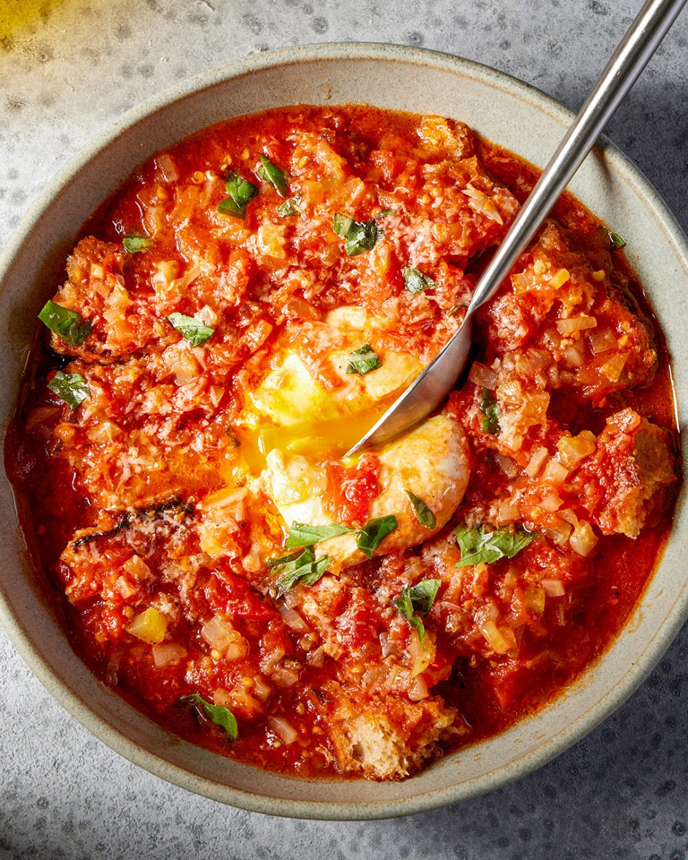 Bread Tomato Soup Poached Eggs Acquacotta IG