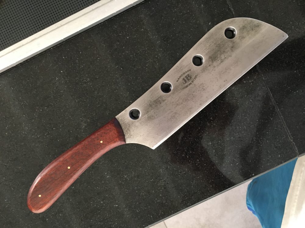 Jerald Blaber’s knives, which we found in Cape Town, are made with recycled carbon steel.