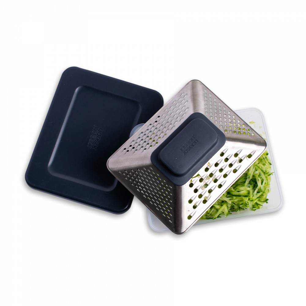 A box grater that corrals sheds—for less messy prep.