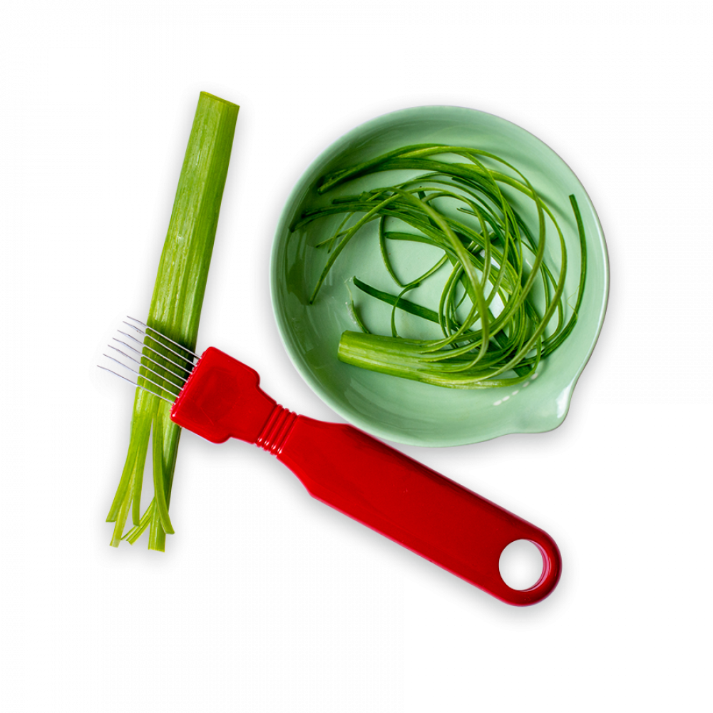 This scallion shredder slices the tricky alliums.