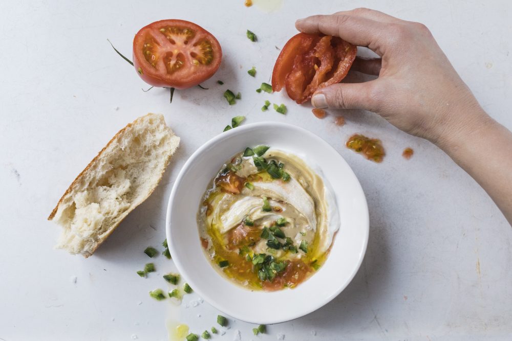 Swirl tahini and yogurt to create a simple savory dip.