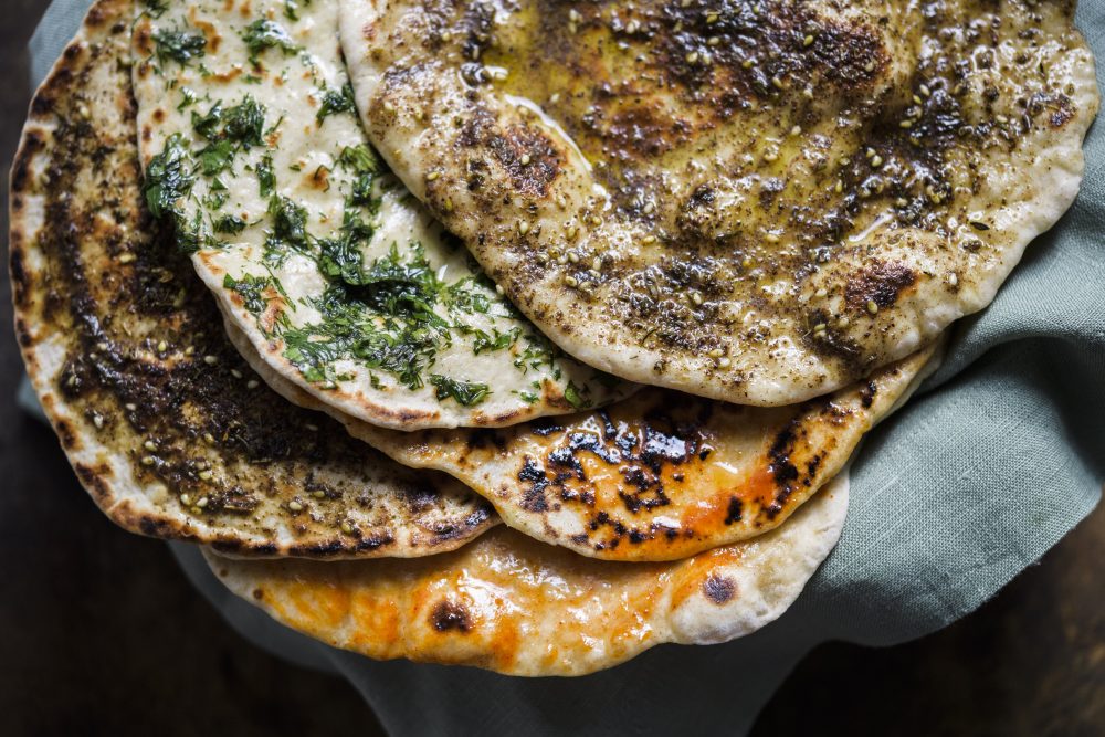 Yogurt Flatbreads with Flavored Butters