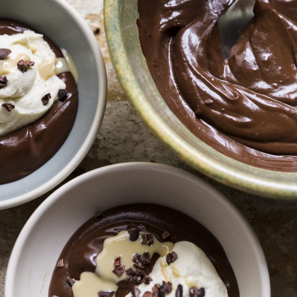 Chocolate sesame pudding milk street