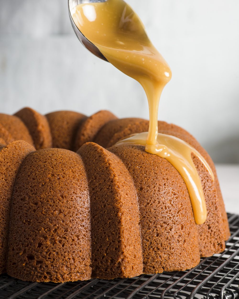 Glazed sour cream brown sugar bundt cake