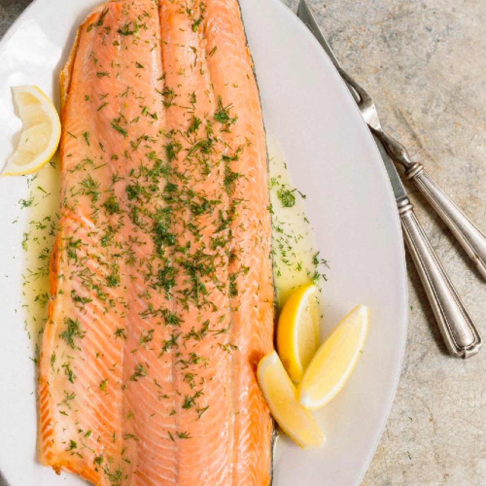 Oven poached salmon with thyme dill and vermouth milk street