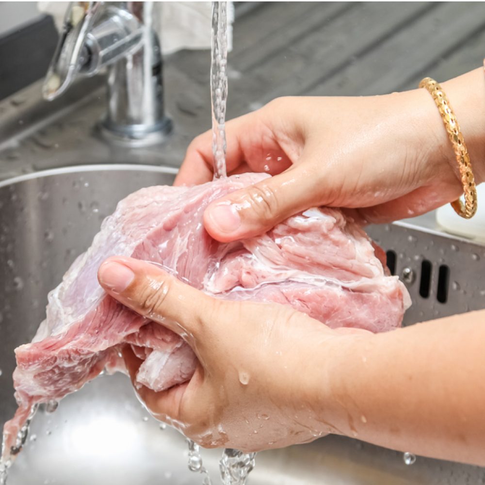 Wash meat milk street