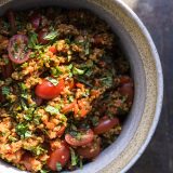 Bulgur-Tomato Pilaf with Herbs and Pomegranate Molasses (Eetch)
