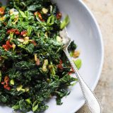 Charred Kale with Garlic, Chilies and Lime