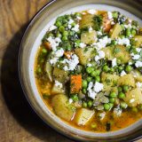 Greek Peas with Potatoes and Herbs (Arakas Kokkinistos)